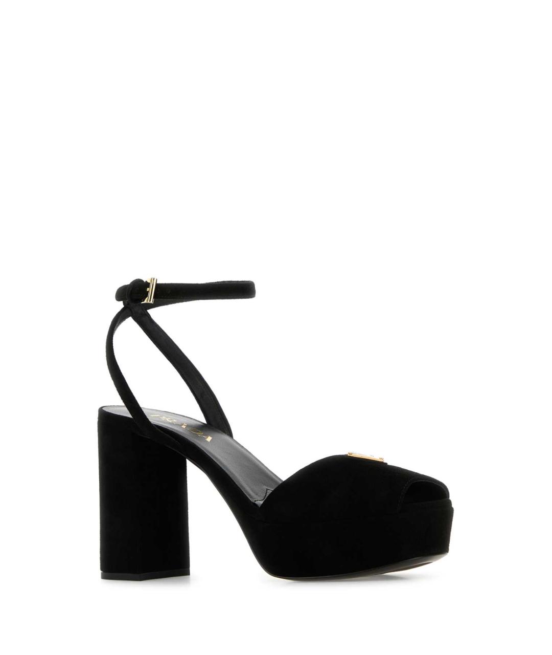 PRADA Черные кожаные босоножки, фото 2