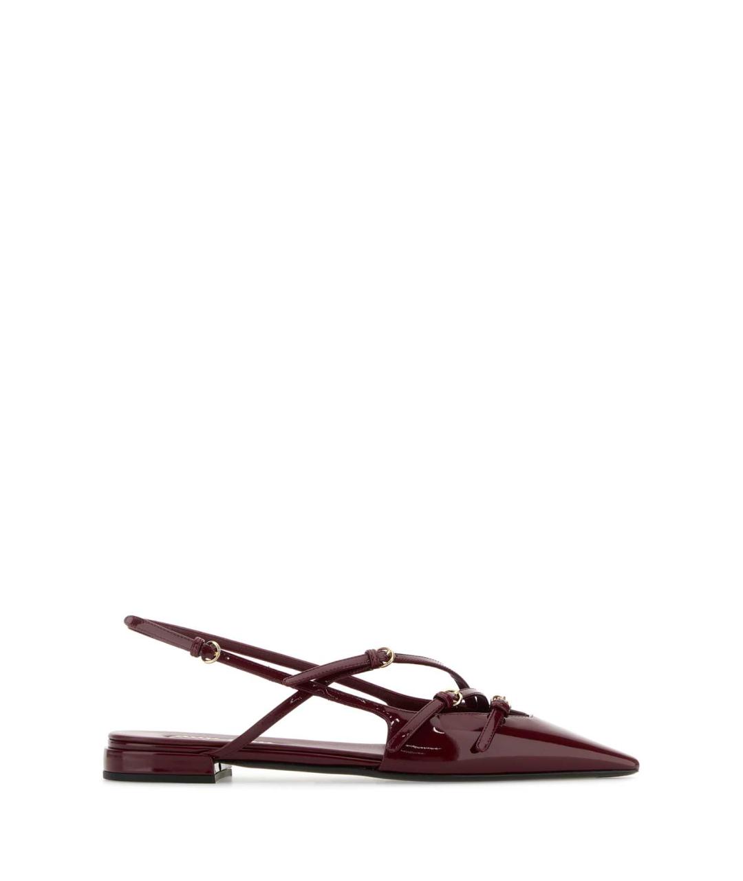 MIU MIU Бордовые кожаные балетки, фото 1