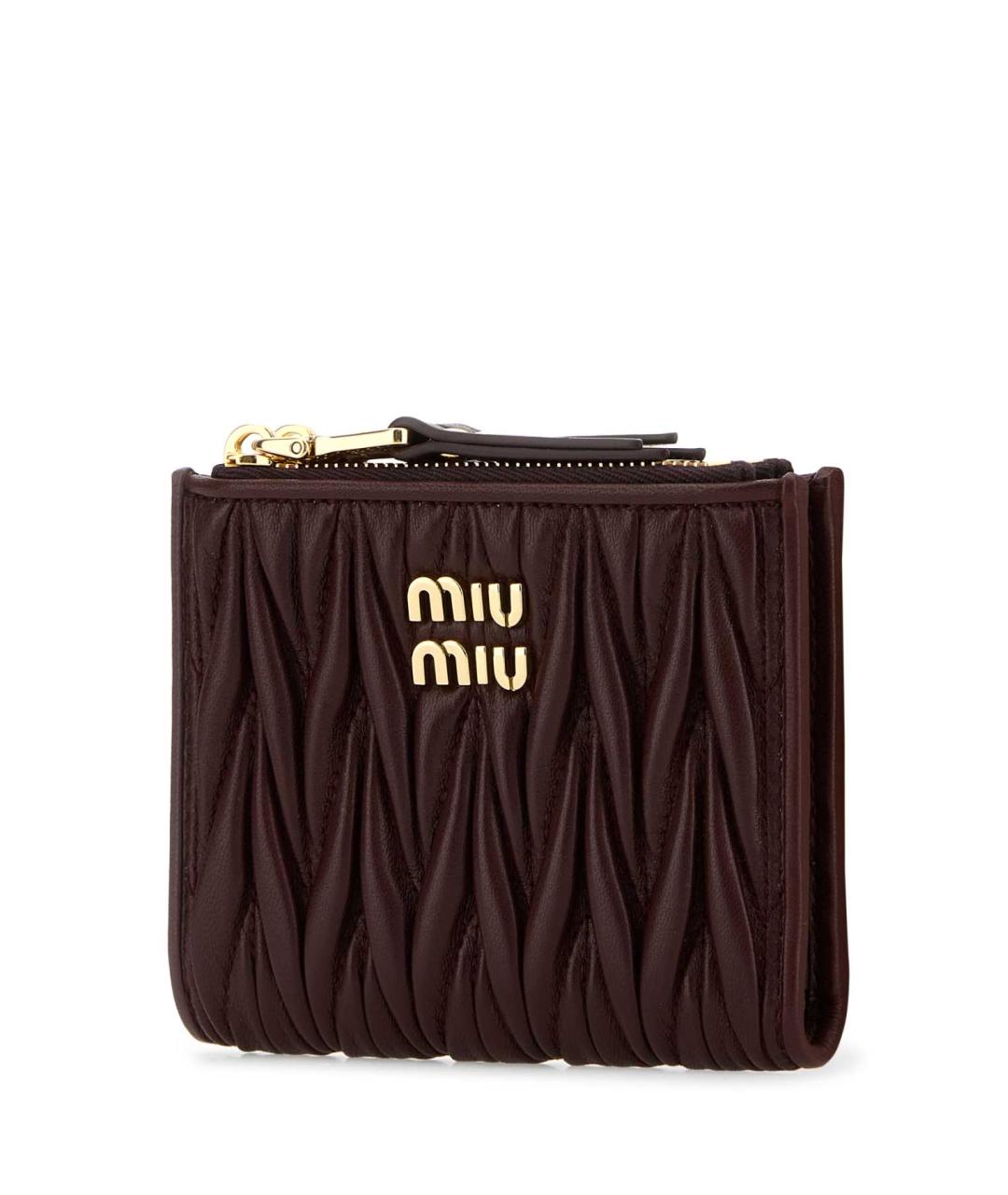 MIU MIU Бордовый кожаный кошелек, фото 2