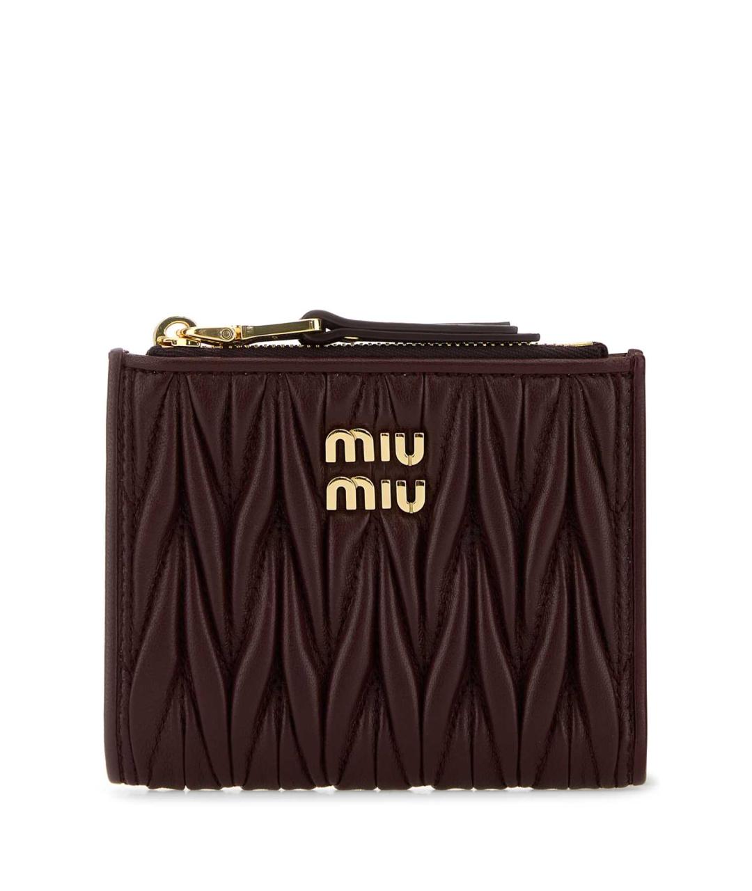 MIU MIU Бордовый кожаный кошелек, фото 1