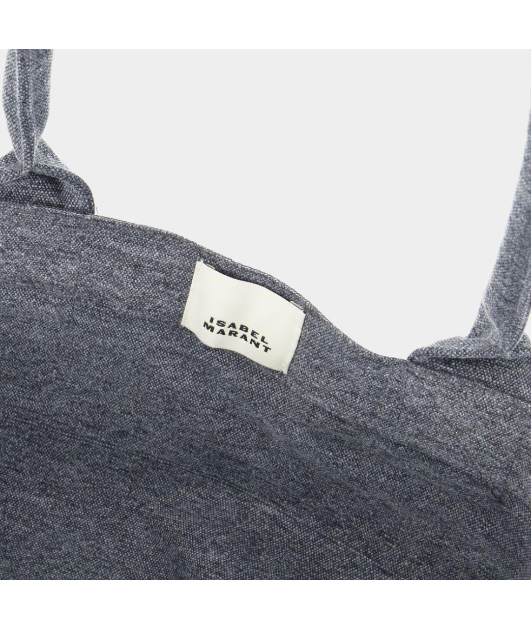 ISABEL MARANT Серая хлопковая сумка тоут, фото 4