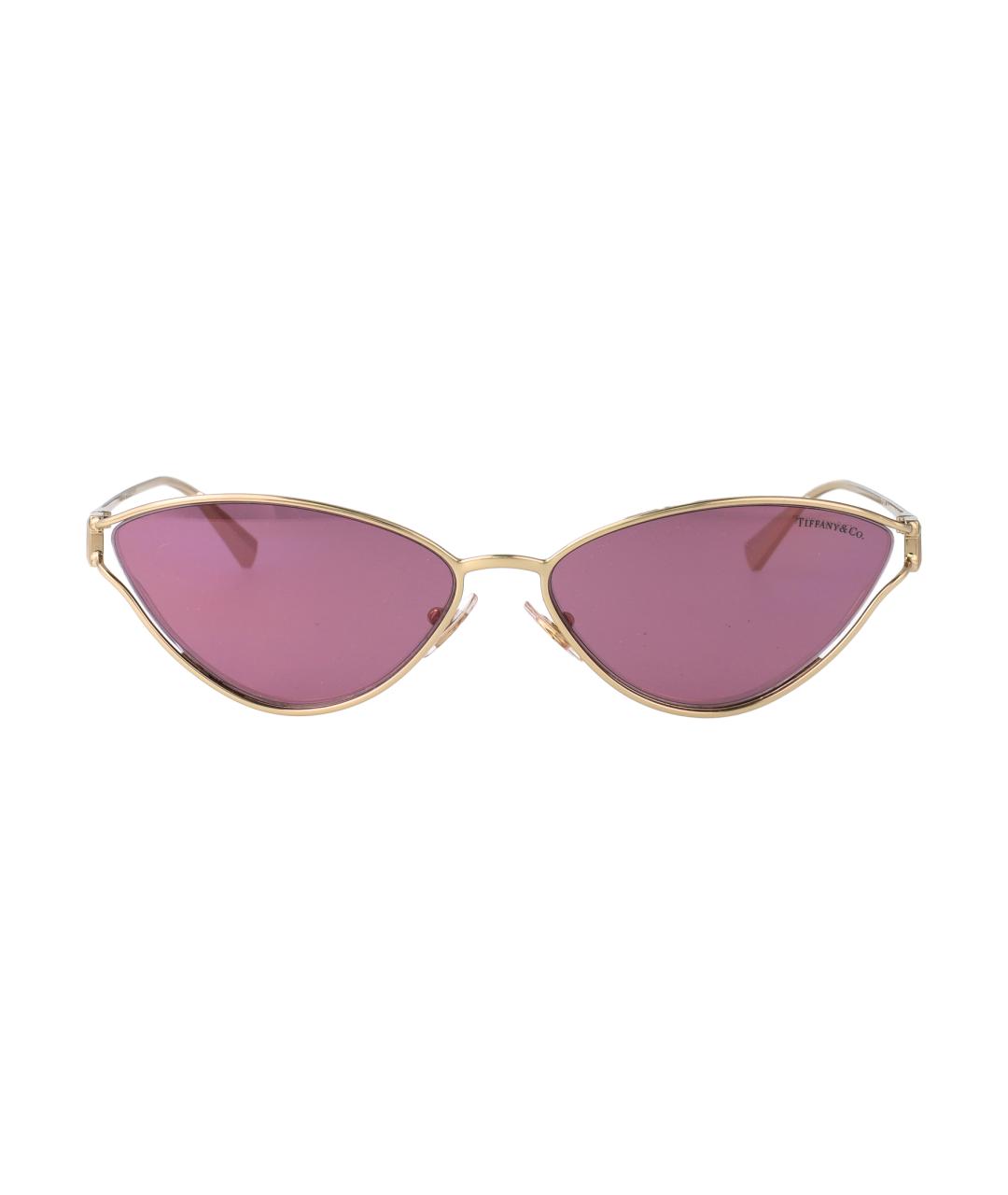 TIFFANY&CO Золотые металлические солнцезащитные очки, фото 2