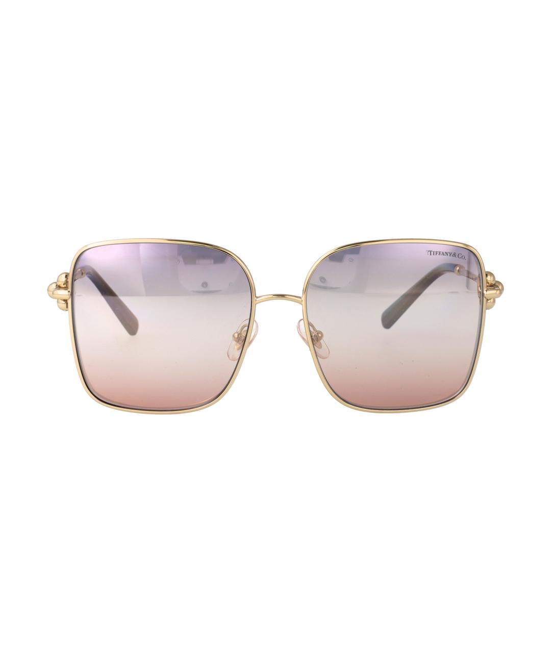 TIFFANY&CO Золотые металлические солнцезащитные очки, фото 2