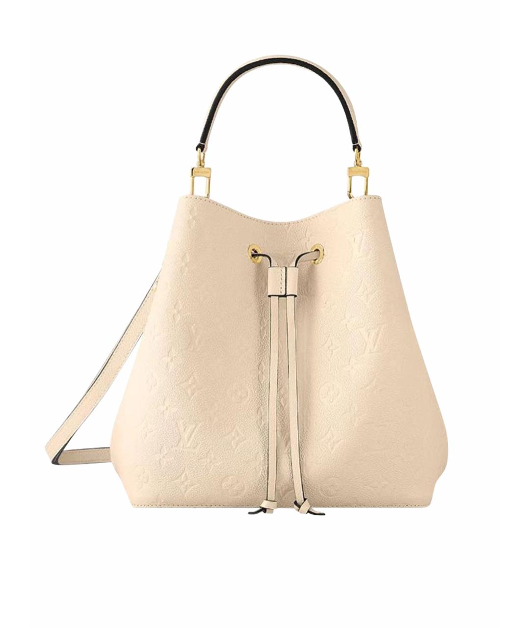 LOUIS VUITTON Бежевая кожаная сумка с короткими ручками, фото 1