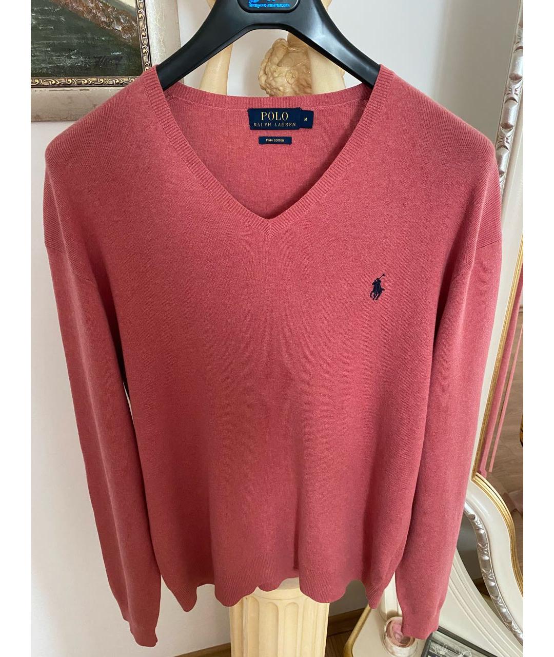 POLO RALPH LAUREN Коралловый хлопковый джемпер / свитер, фото 6