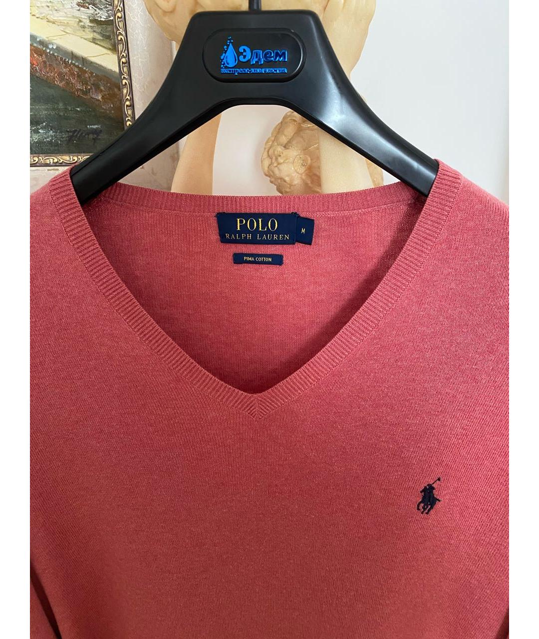 POLO RALPH LAUREN Коралловый хлопковый джемпер / свитер, фото 3