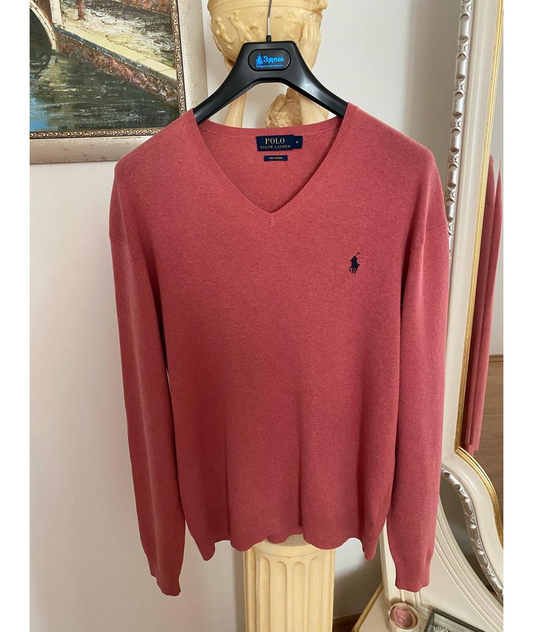 POLO RALPH LAUREN Коралловый хлопковый джемпер / свитер, фото 9