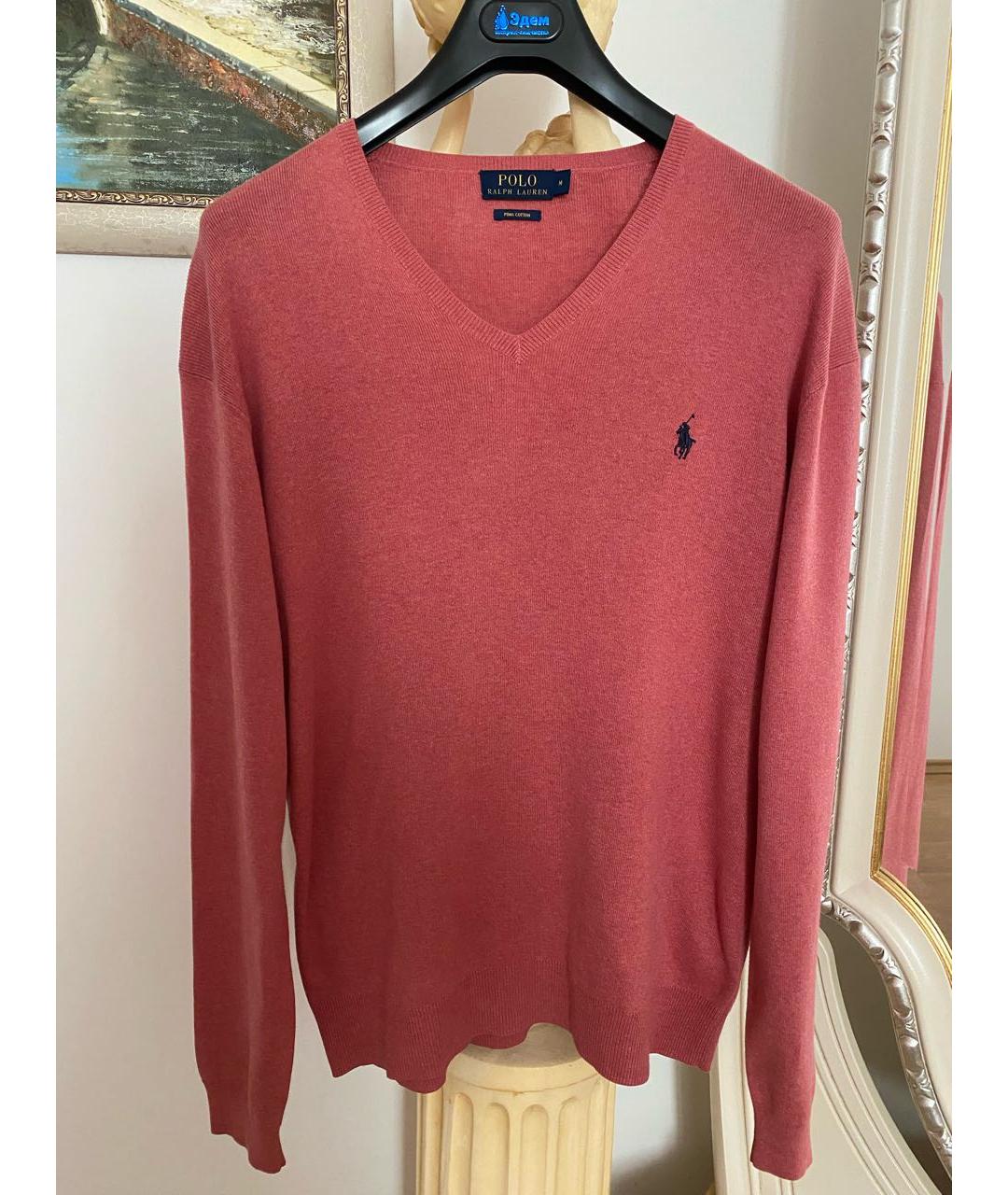 POLO RALPH LAUREN Коралловый хлопковый джемпер / свитер, фото 5