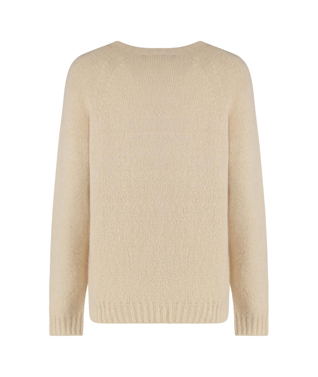 WEEKEND MAX MARA Бежевый шерстяной джемпер / свитер, фото 2