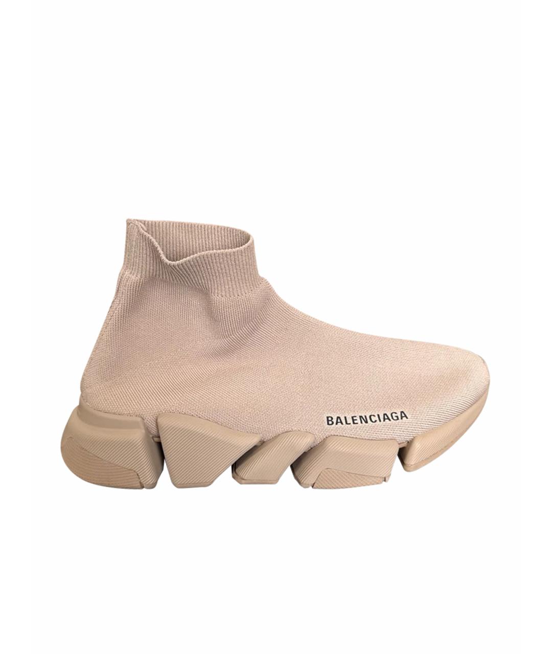 BALENCIAGA Бежевые текстильные кеды, фото 1