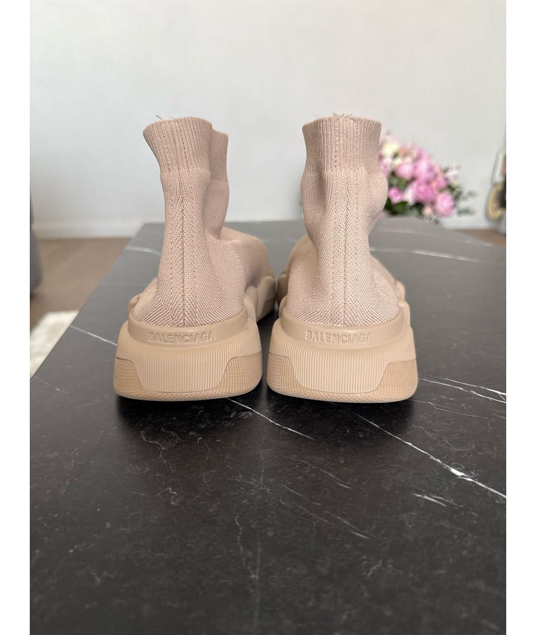 BALENCIAGA Бежевые текстильные кеды, фото 4
