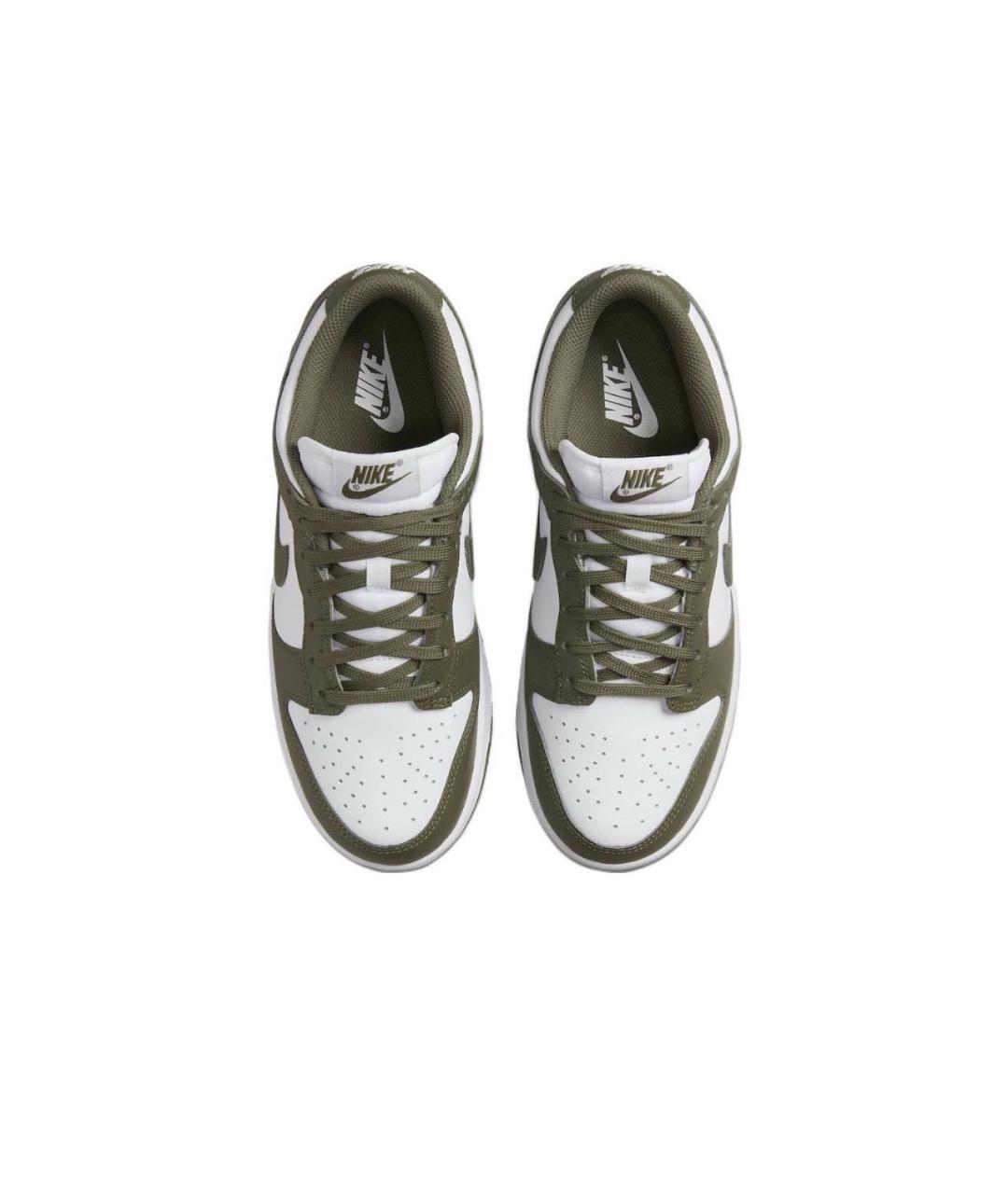 NIKE Зеленые кожаные низкие кроссовки / кеды, фото 3