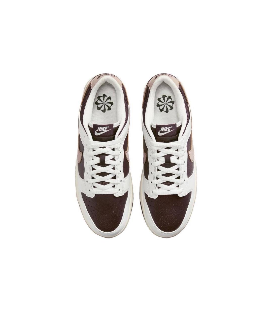 NIKE Коричневые кожаные низкие кроссовки / кеды, фото 3