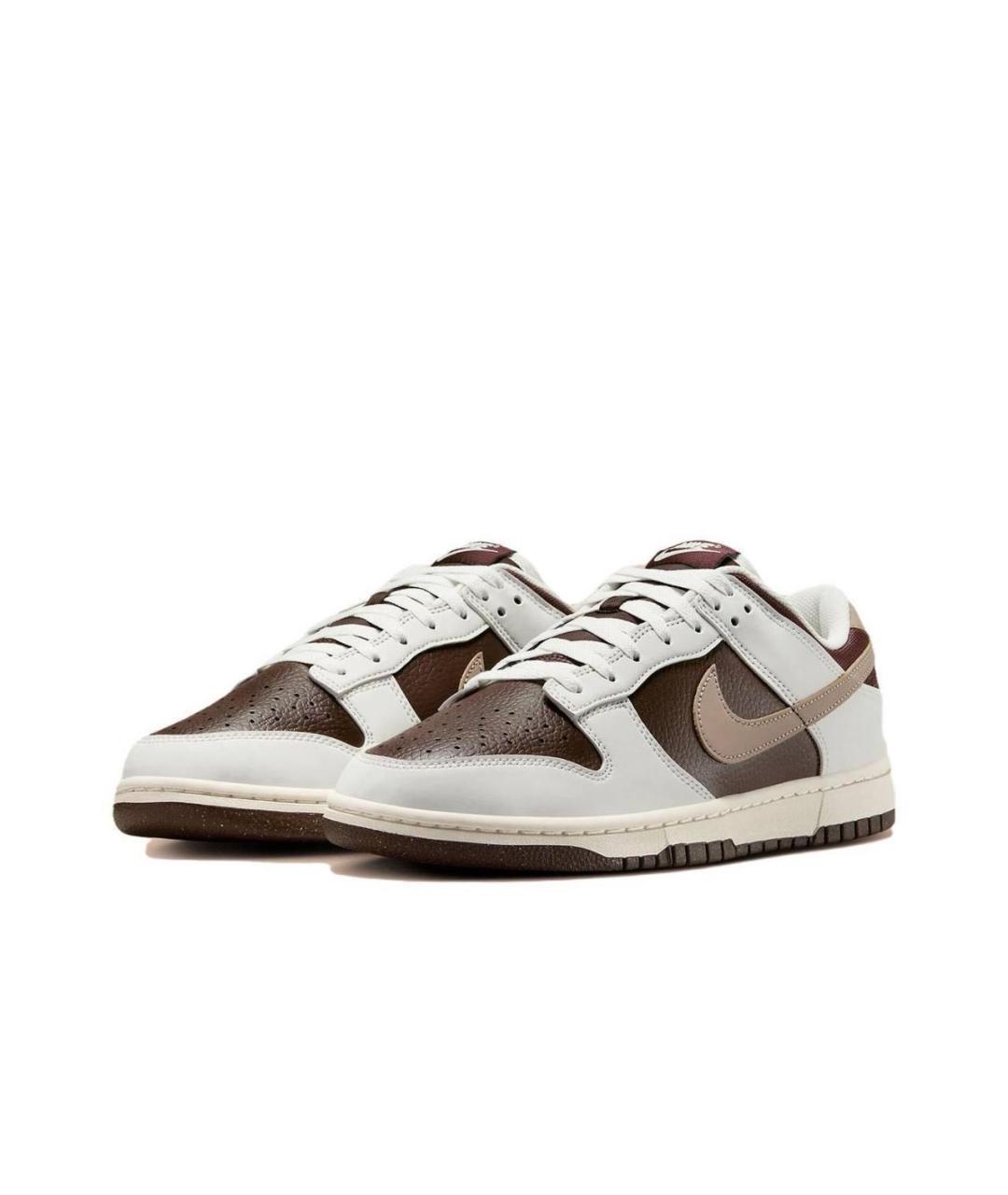 NIKE Коричневые кожаные низкие кроссовки / кеды, фото 2