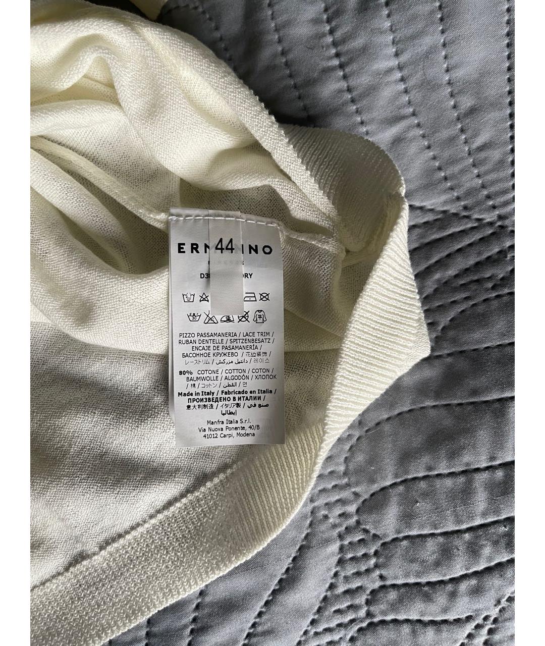ERMANNO SCERVINO Белый хлопковый джемпер / свитер, фото 5