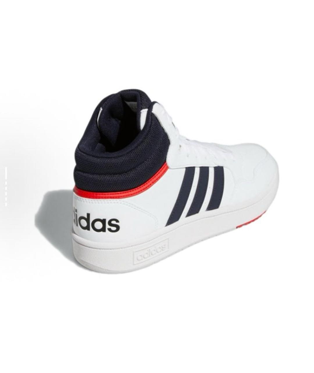 ADIDAS Белые кожаные высокие кроссовки / кеды, фото 4
