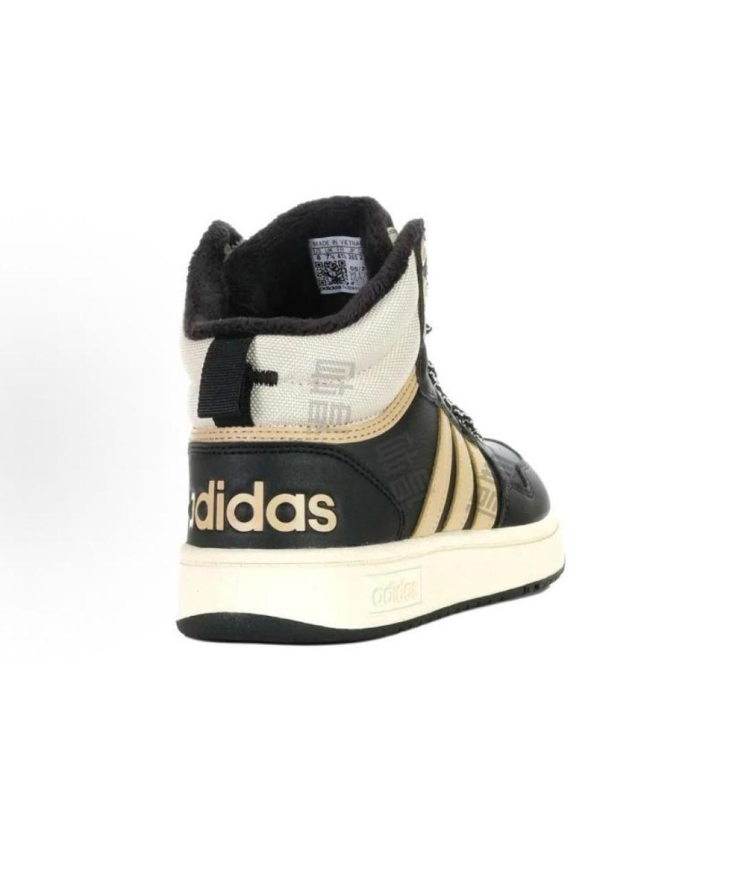 ADIDAS Черные кожаные высокие кроссовки / кеды, фото 4