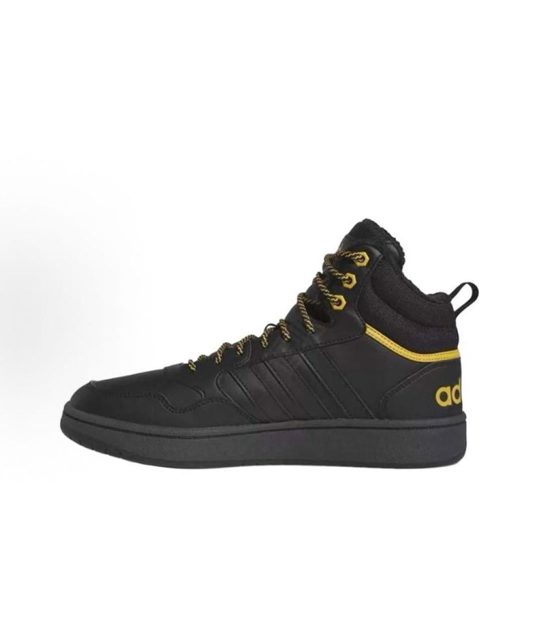 ADIDAS Черные кожаные высокие кроссовки / кеды, фото 4