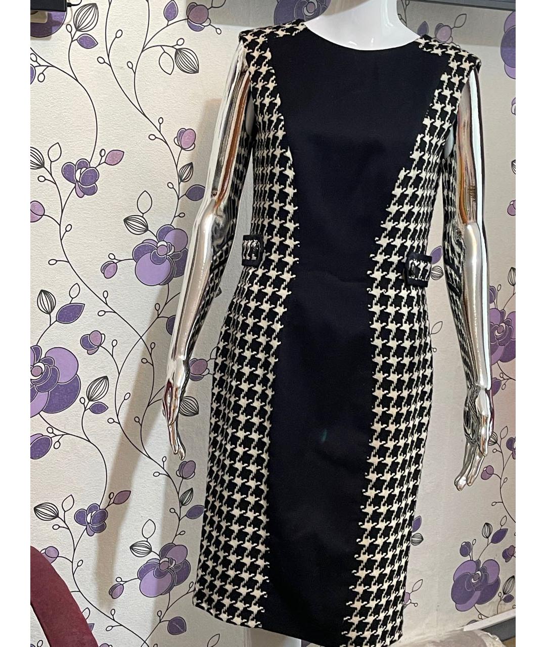 CAROLINA HERRERA Черное шерстяное повседневное платье, фото 4