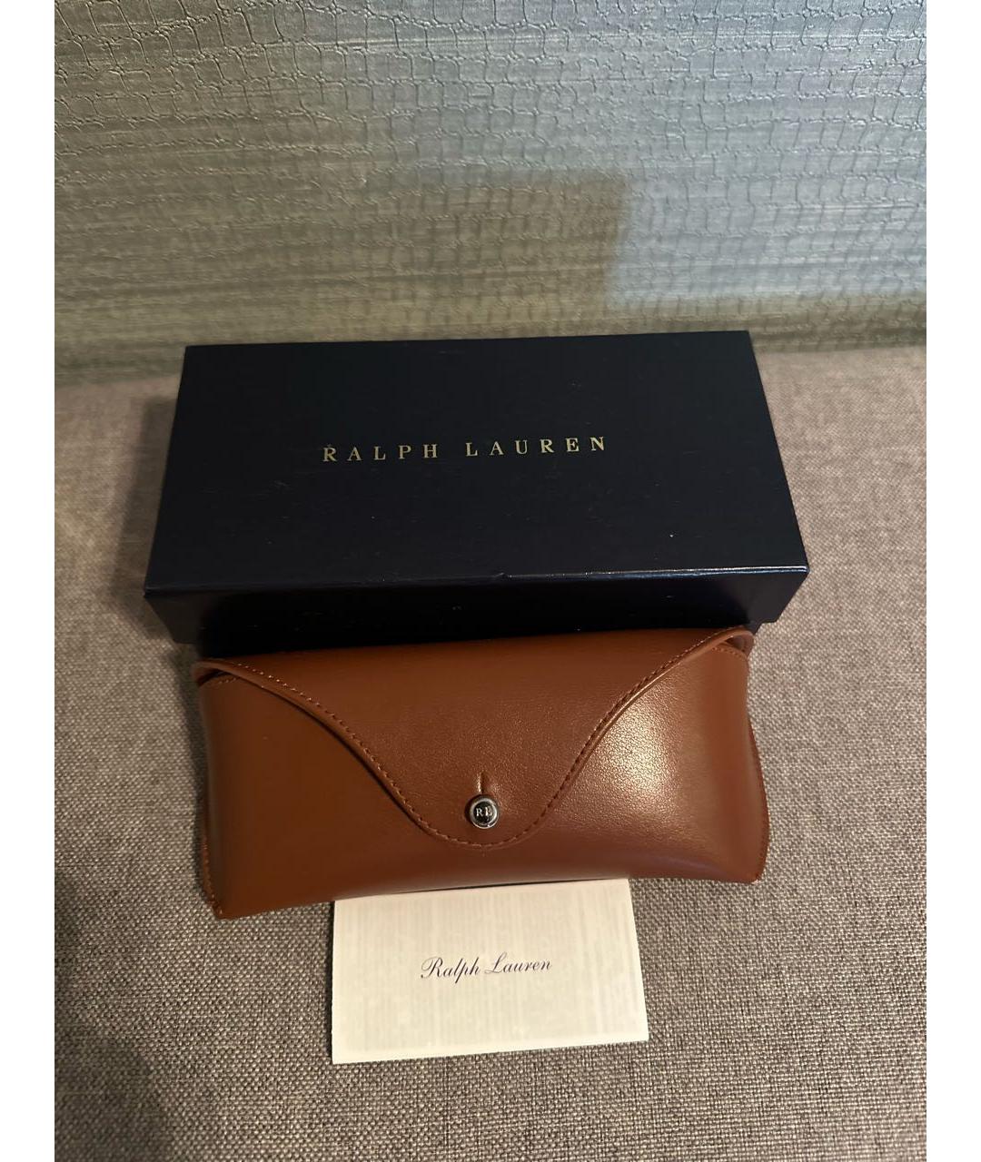 RALPH LAUREN Коричневые пластиковые солнцезащитные очки, фото 7