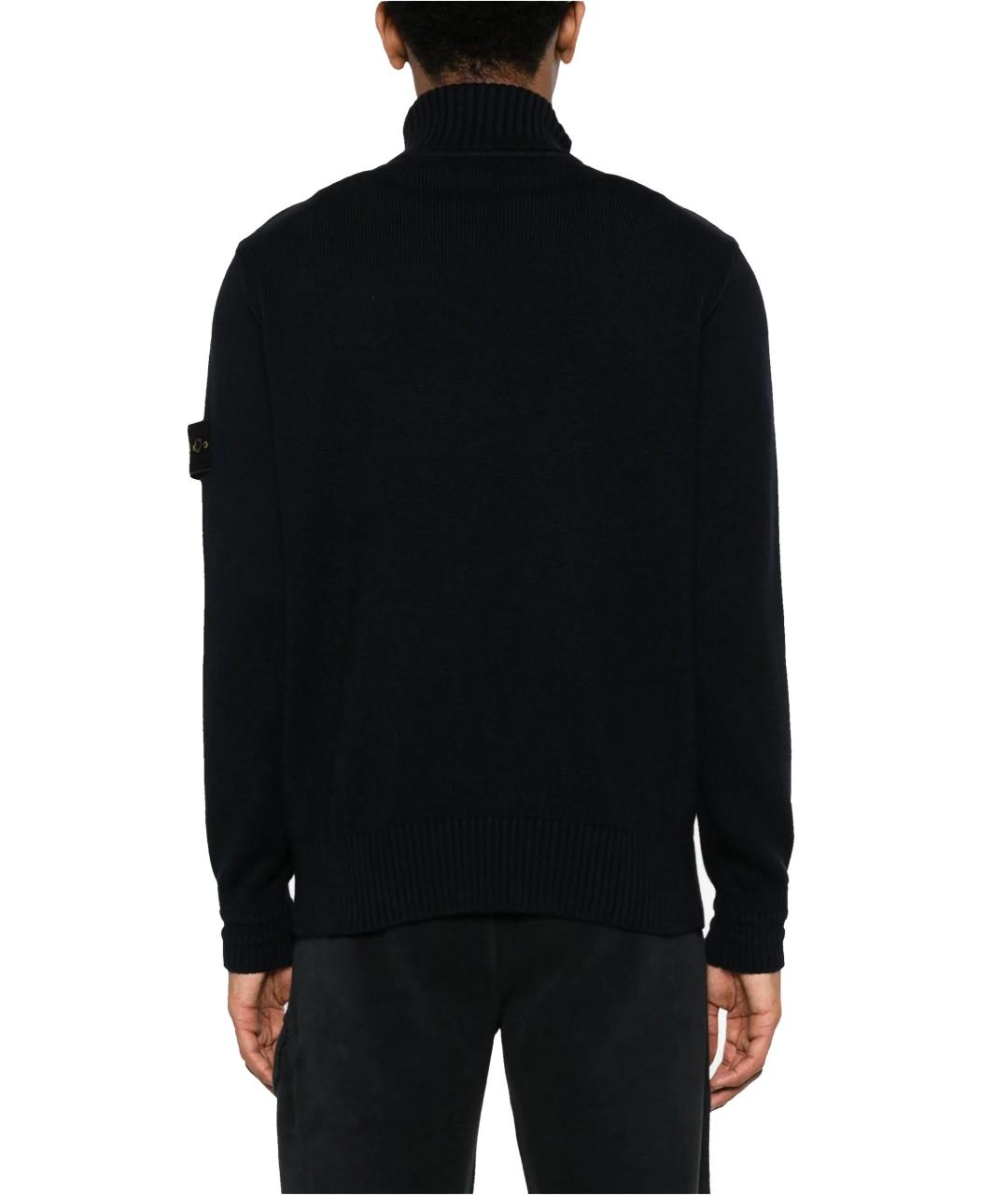 STONE ISLAND Черный хлопковый джемпер / свитер, фото 2