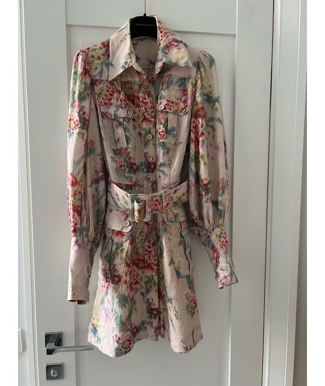 ZIMMERMANN Розовое льняное повседневное платье, фото 6