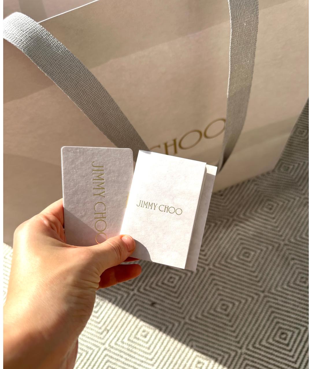 JIMMY CHOO Белые текстильные свадебные туфли на высоком каблуке, фото 6