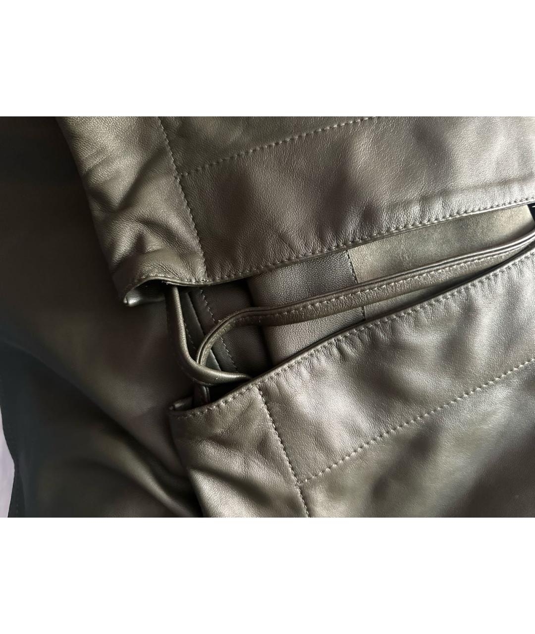 GOLDEN GOOSE DELUXE BRAND Зеленая кожаная блузы, фото 5