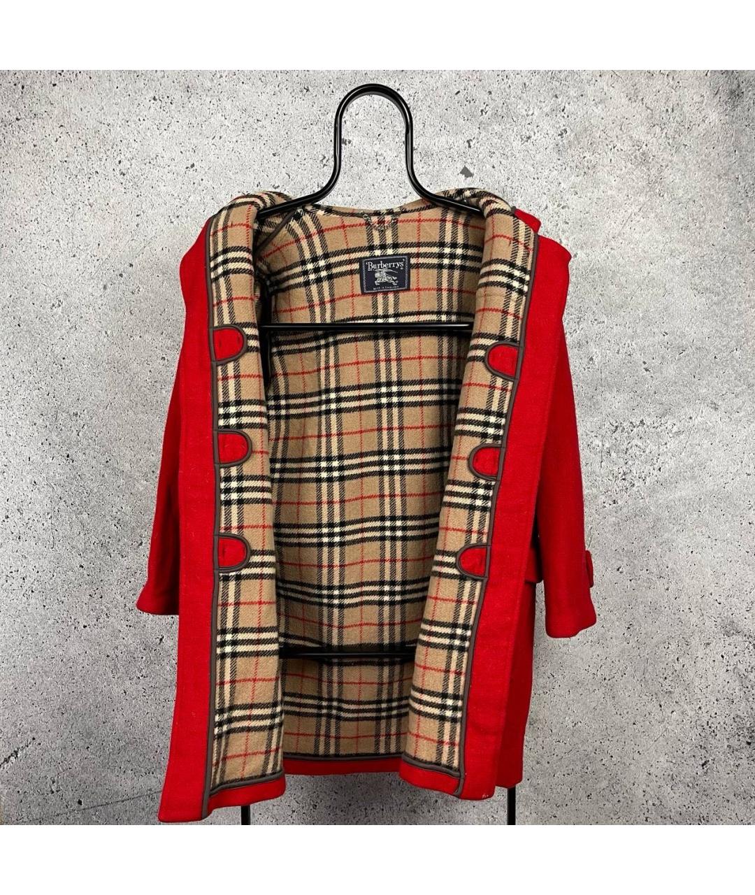 BURBERRY Красное шерстяное пальто, фото 2