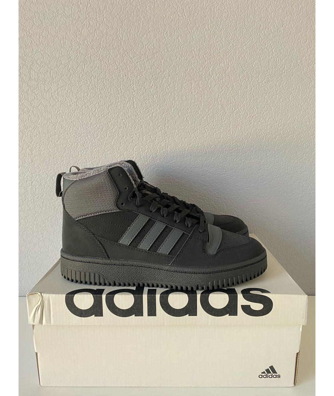 ADIDAS Черные синтетические высокие кроссовки / кеды, фото 3