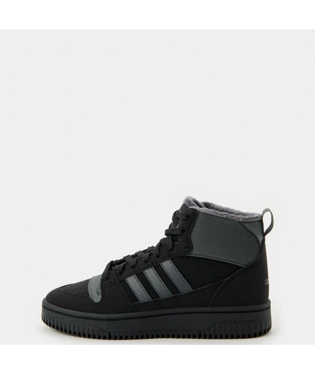ADIDAS Черные кожаные высокие кроссовки / кеды, фото 2