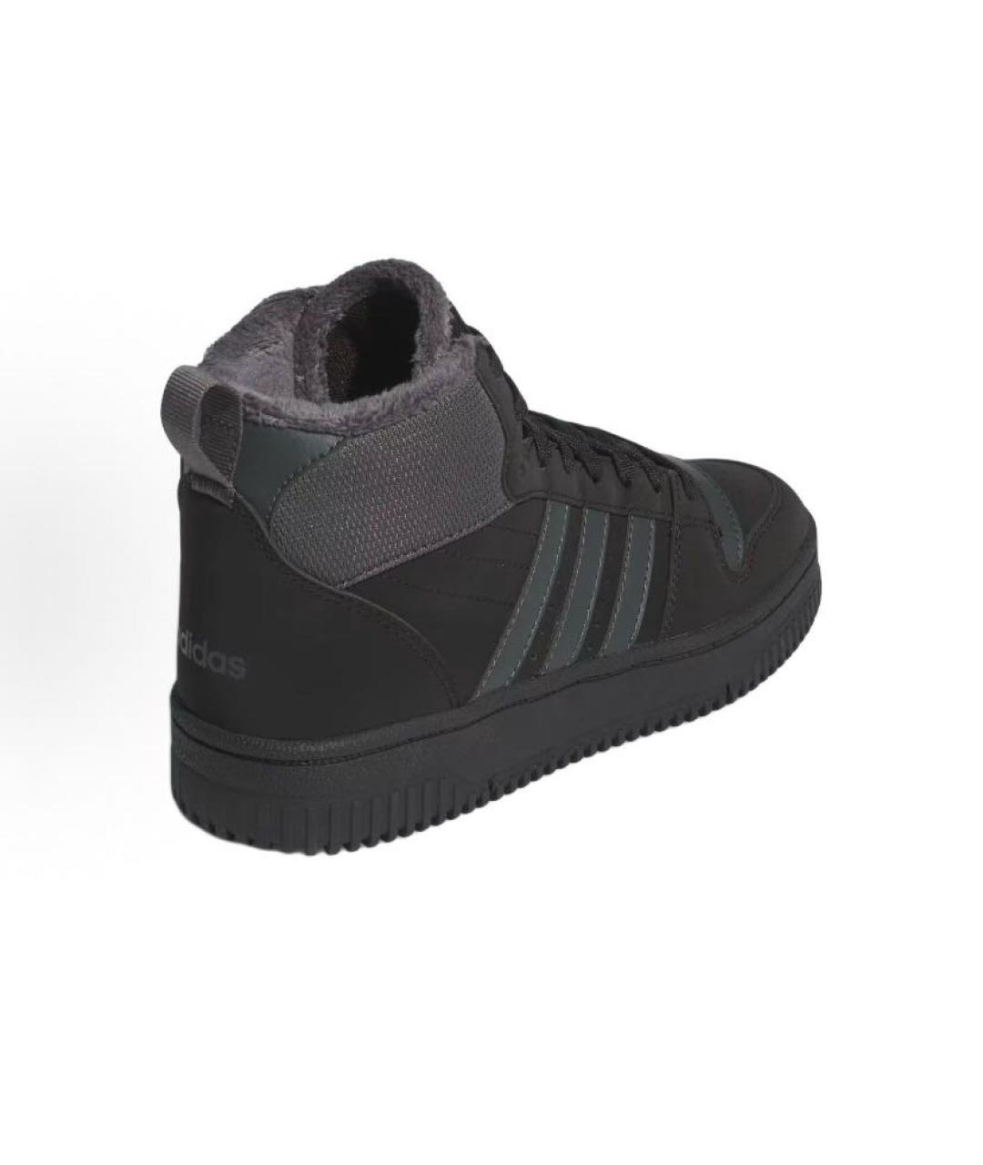 ADIDAS Черные кожаные высокие кроссовки / кеды, фото 4