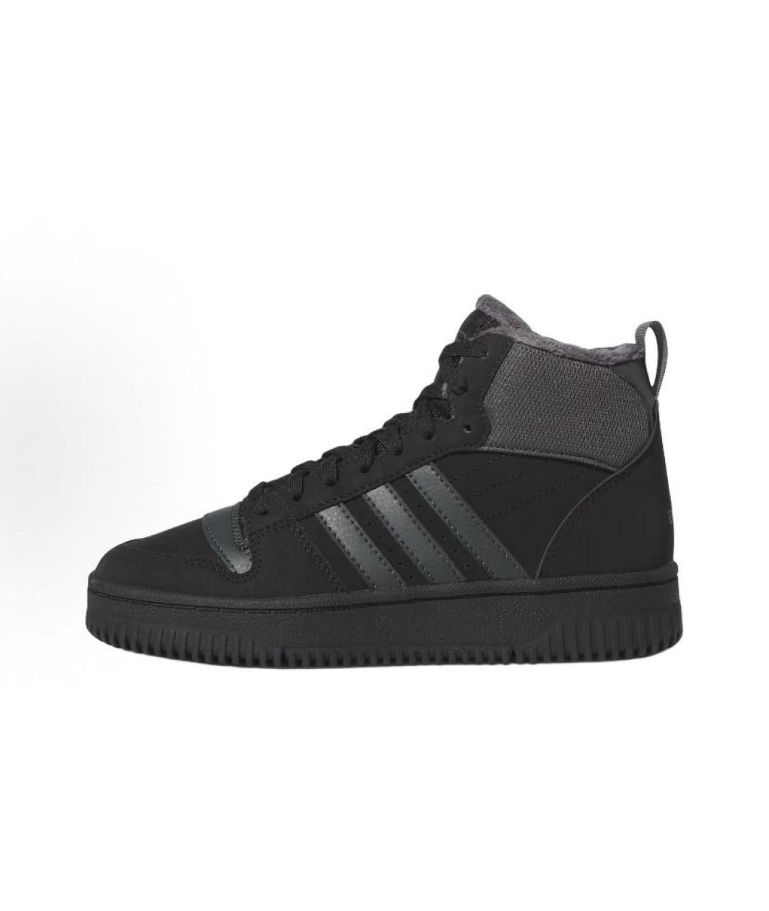 ADIDAS Черные кожаные высокие кроссовки / кеды, фото 3