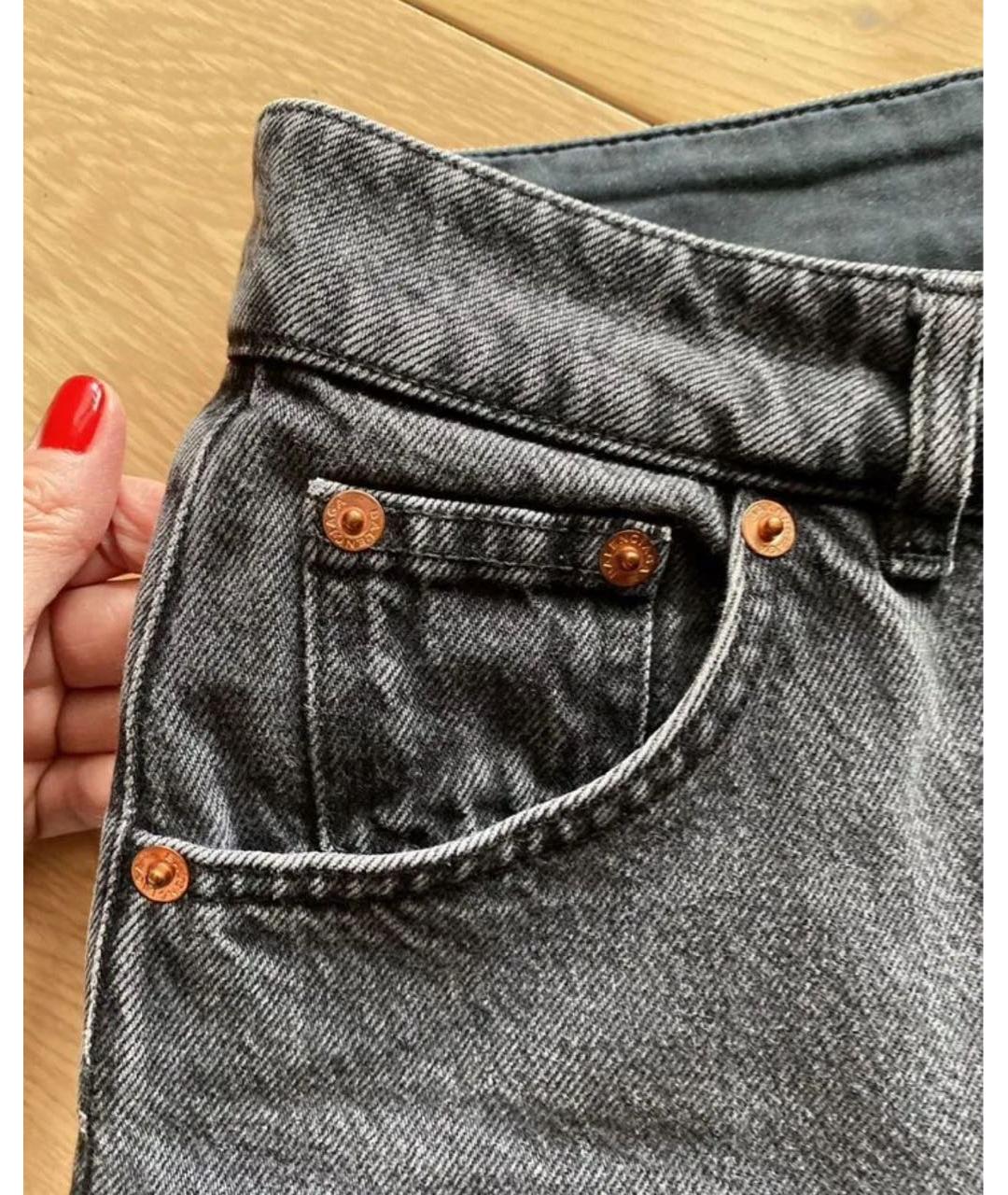 BALENCIAGA Антрацитовые хлопковые прямые джинсы, фото 4