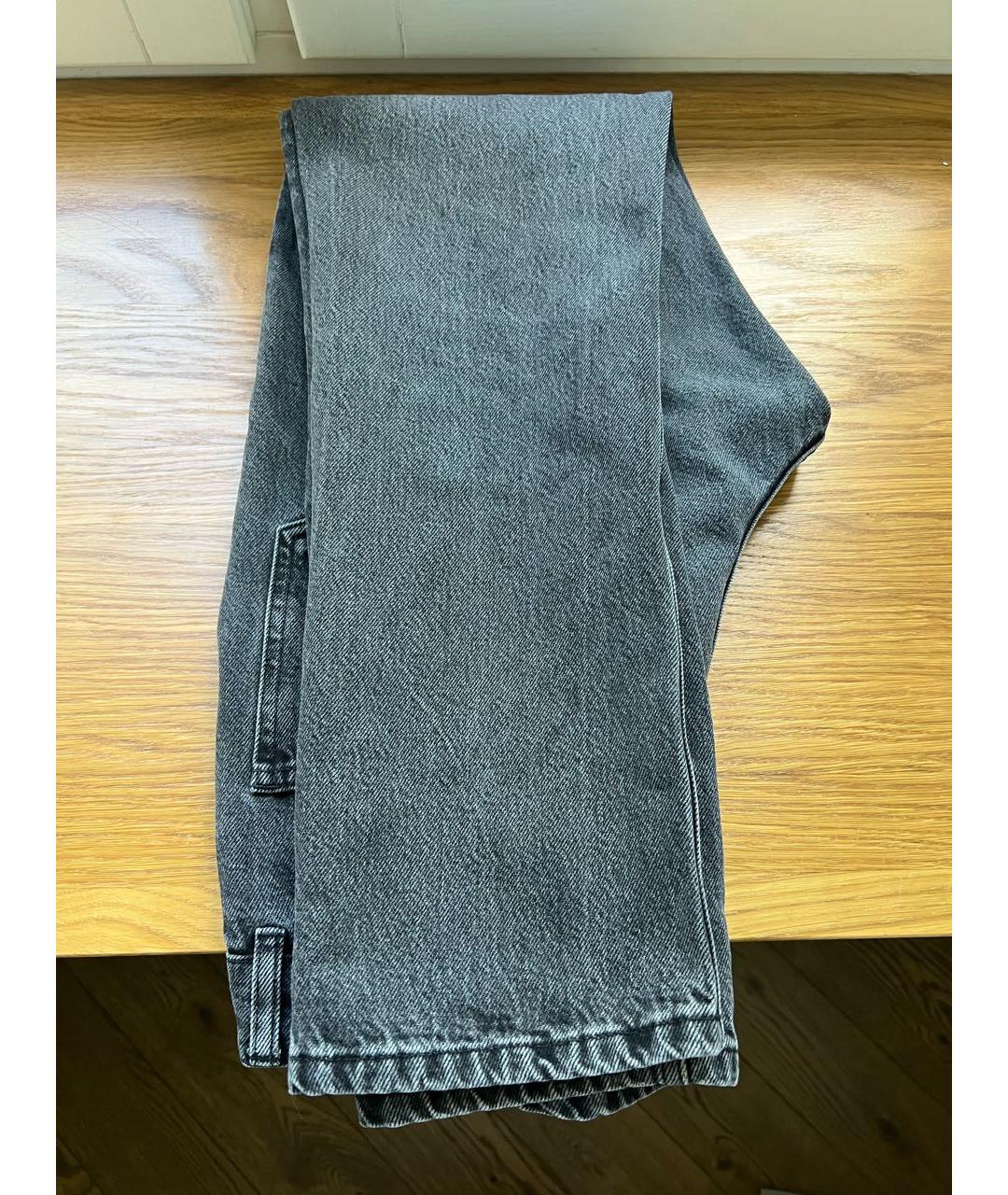 BALENCIAGA Антрацитовые хлопковые прямые джинсы, фото 8