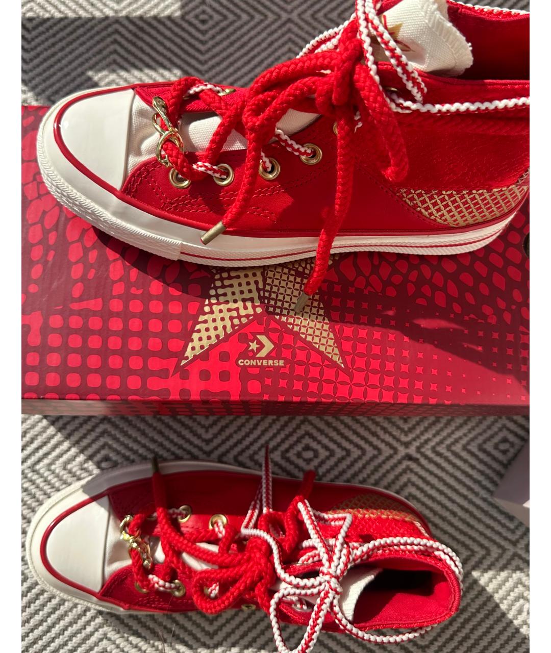 CONVERSE Красные текстильные кеды, фото 4