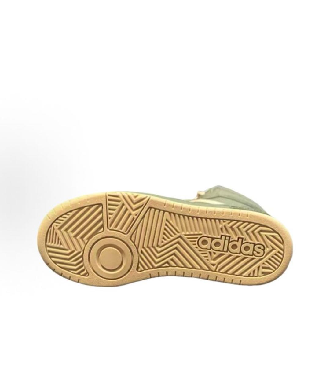 ADIDAS Зеленые кожаные высокие кроссовки / кеды, фото 4