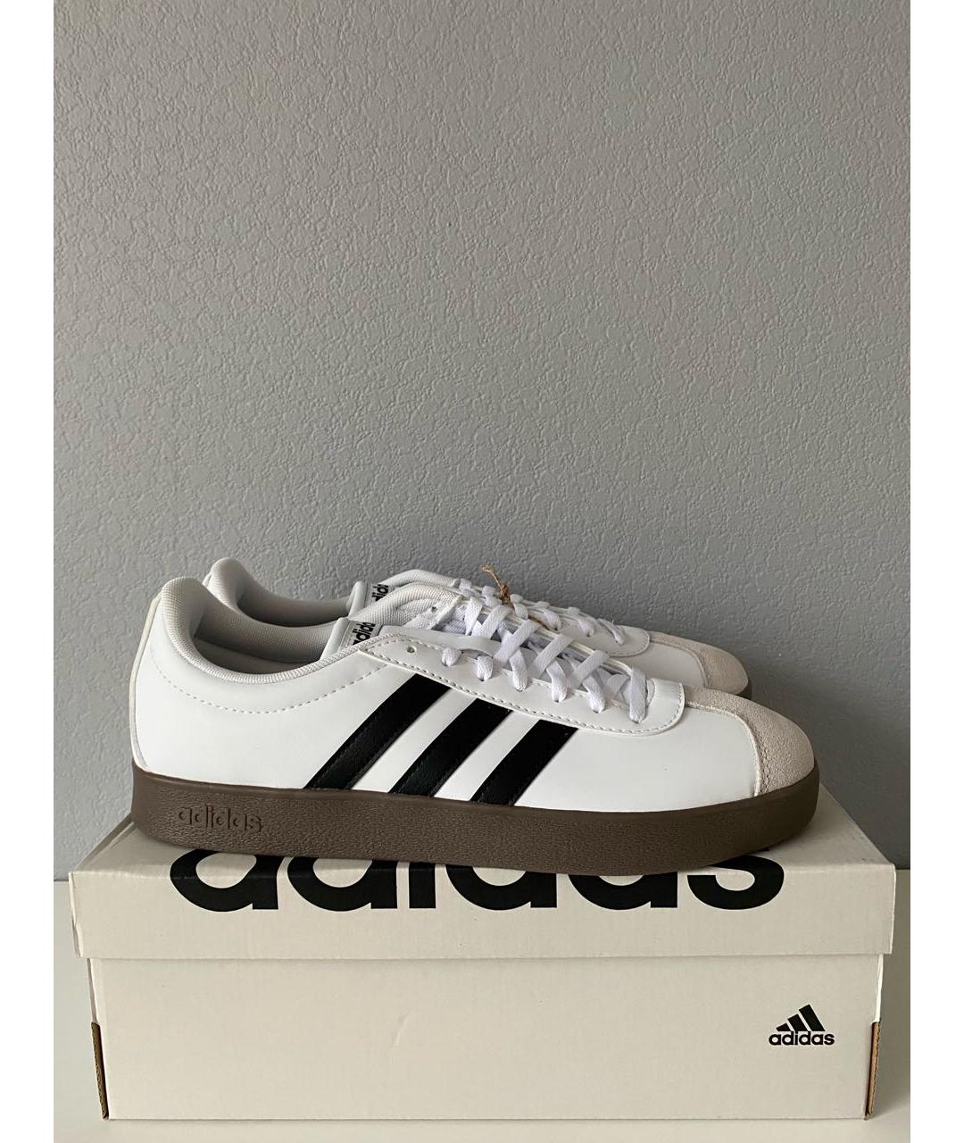 ADIDAS Белые кожаные низкие кроссовки / кеды, фото 4