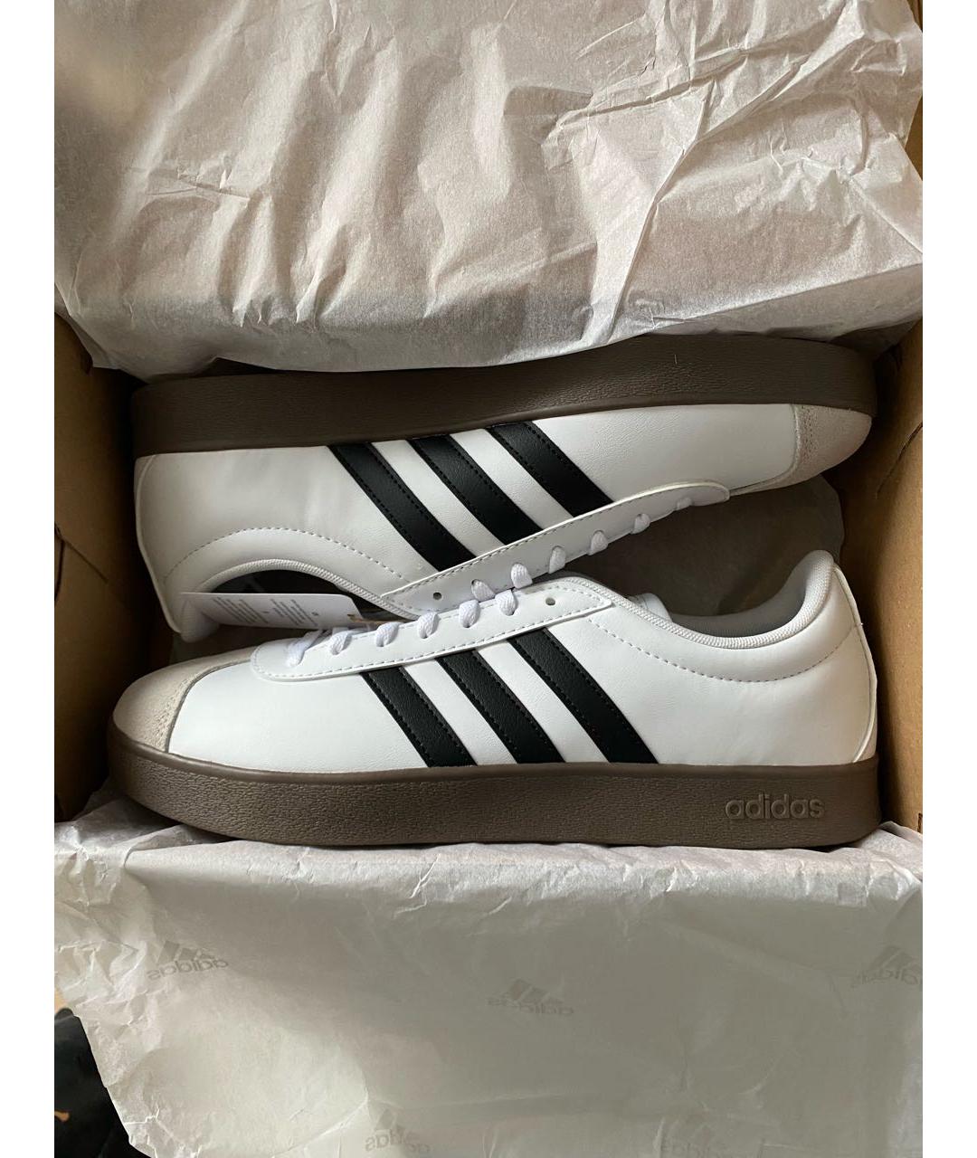 ADIDAS Белые кожаные низкие кроссовки / кеды, фото 2