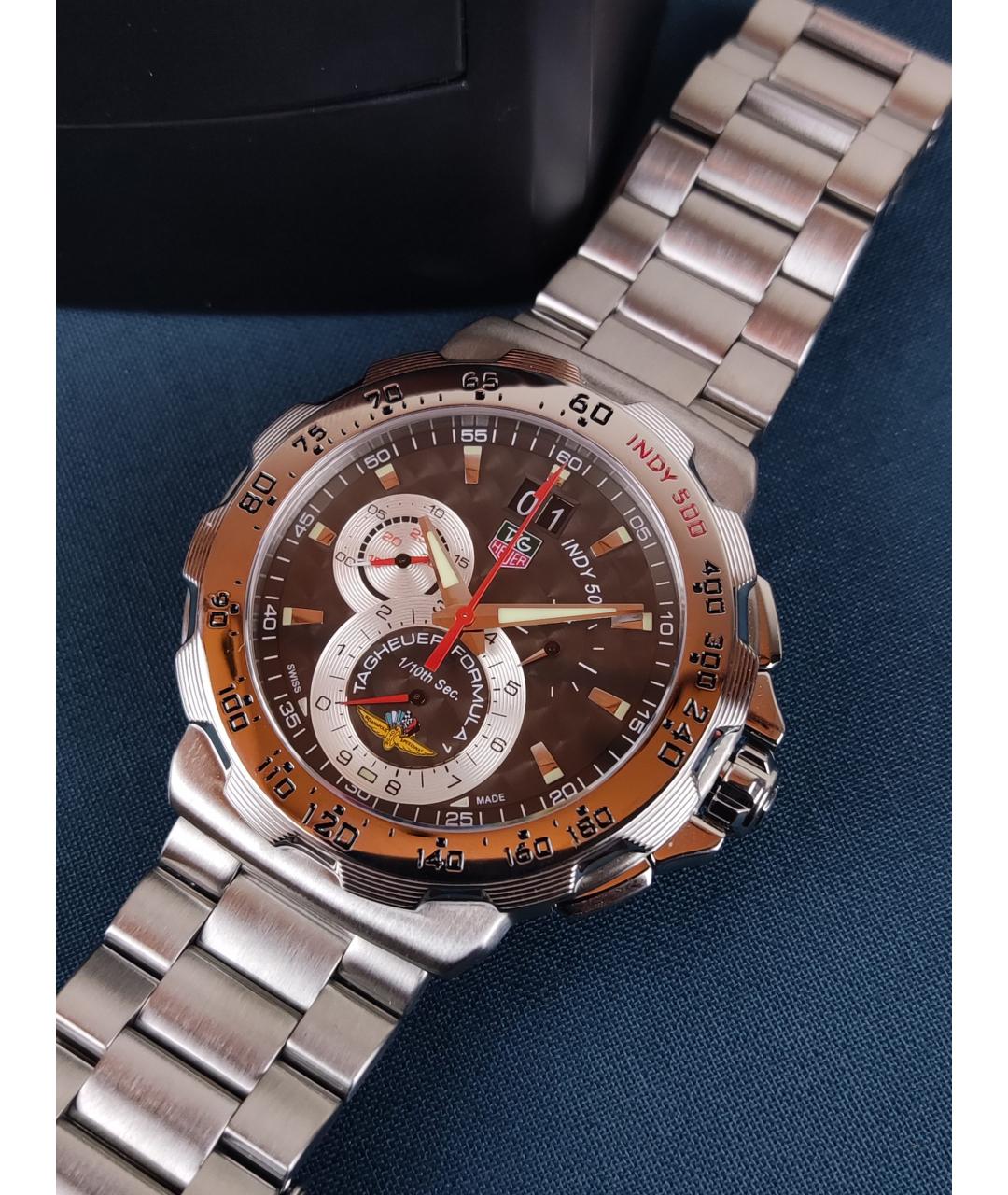TAG HEUER Серые металлические часы, фото 2