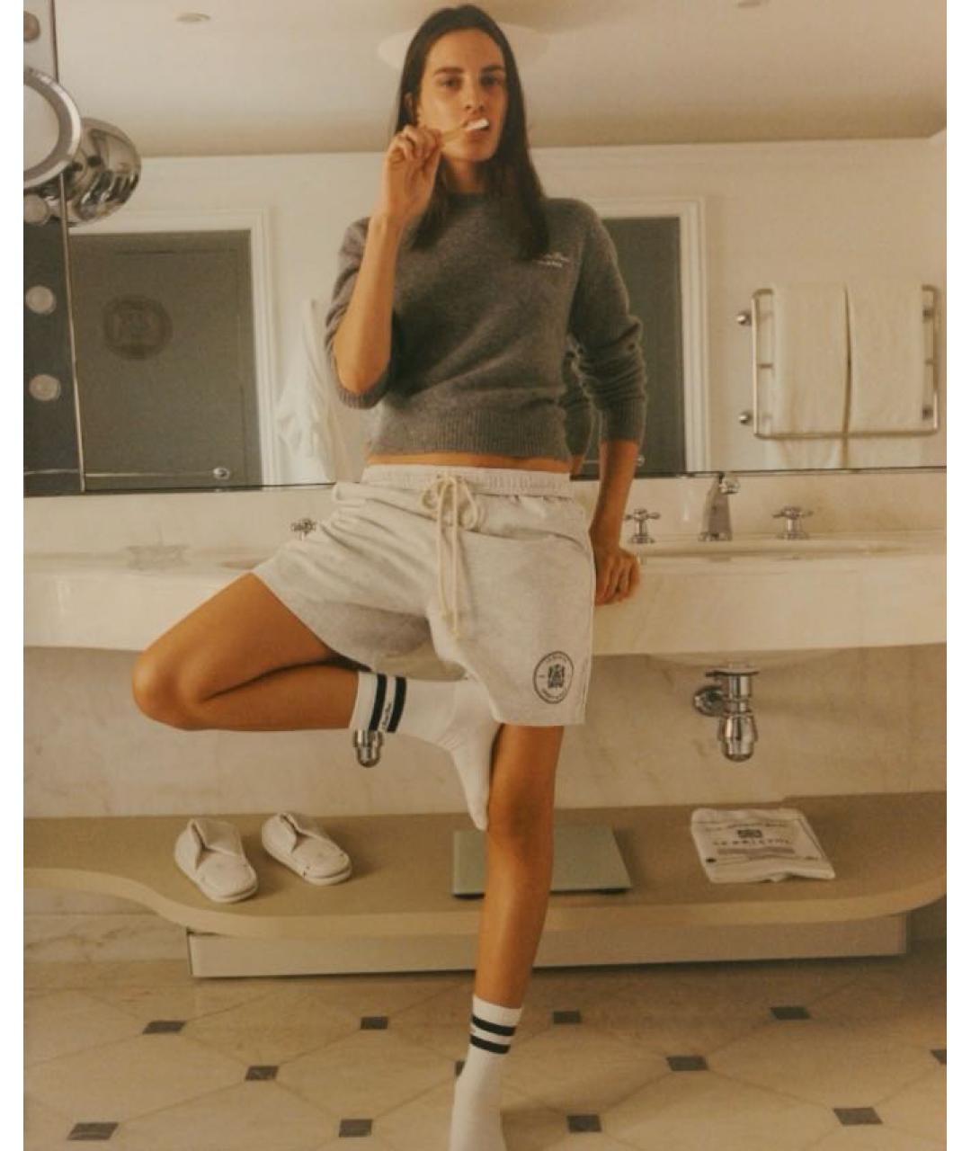 SPORTY AND RICH Серый кашемировый джемпер / свитер, фото 8