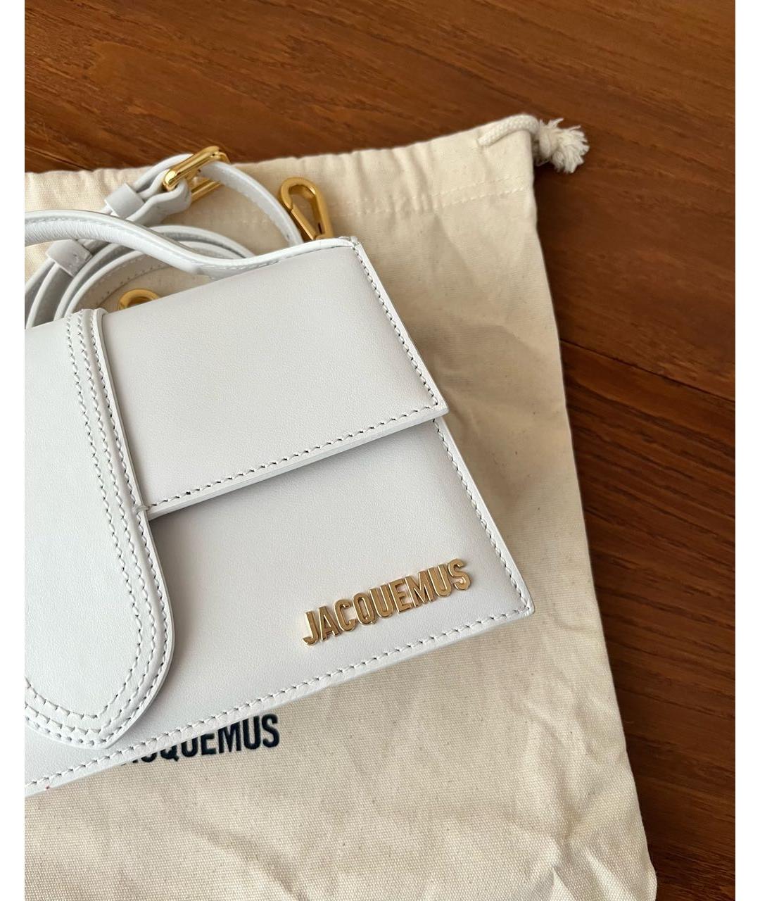 JACQUEMUS Белая кожаная сумка через плечо, фото 3