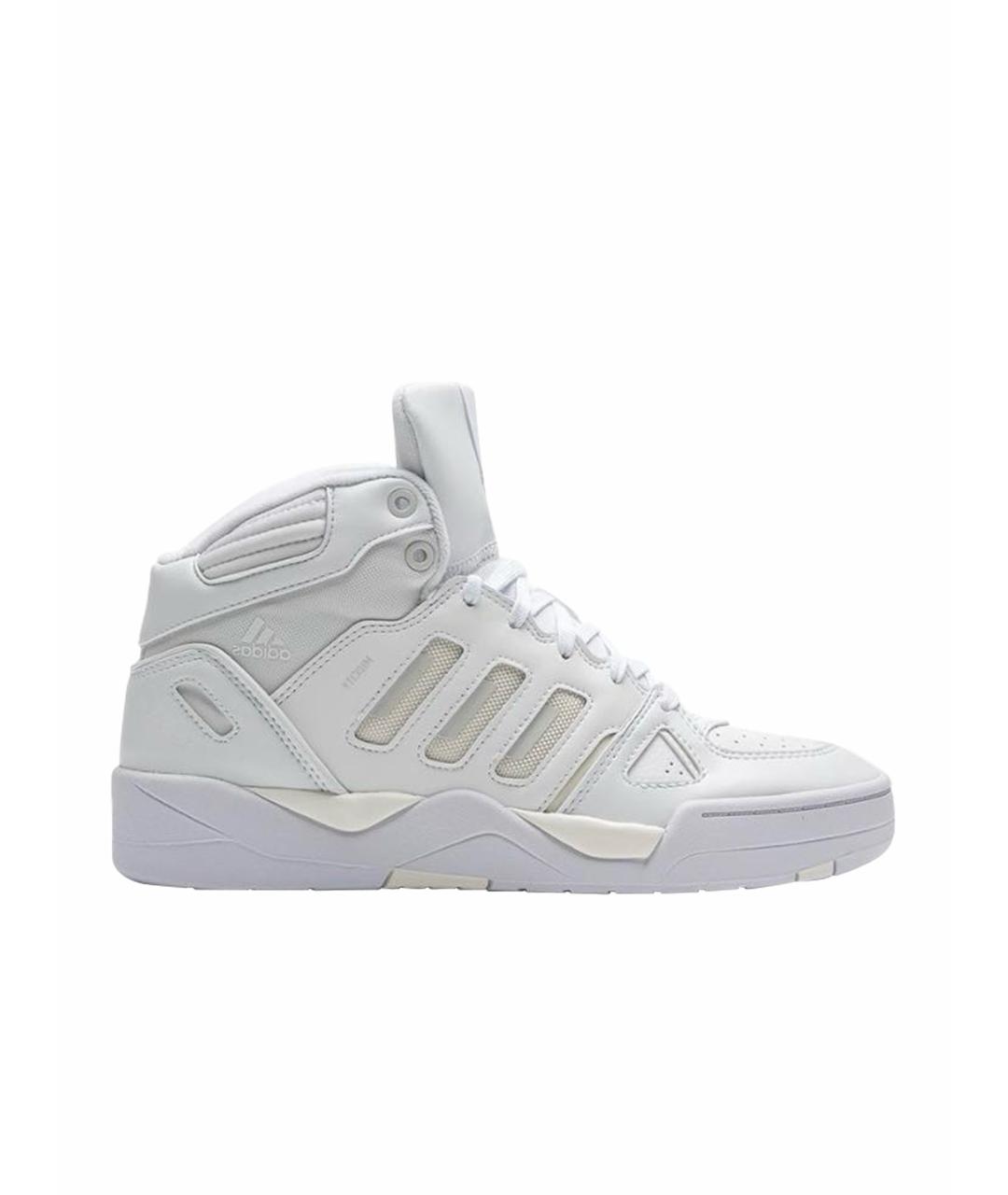 ADIDAS Белые кожаные высокие кроссовки / кеды, фото 1