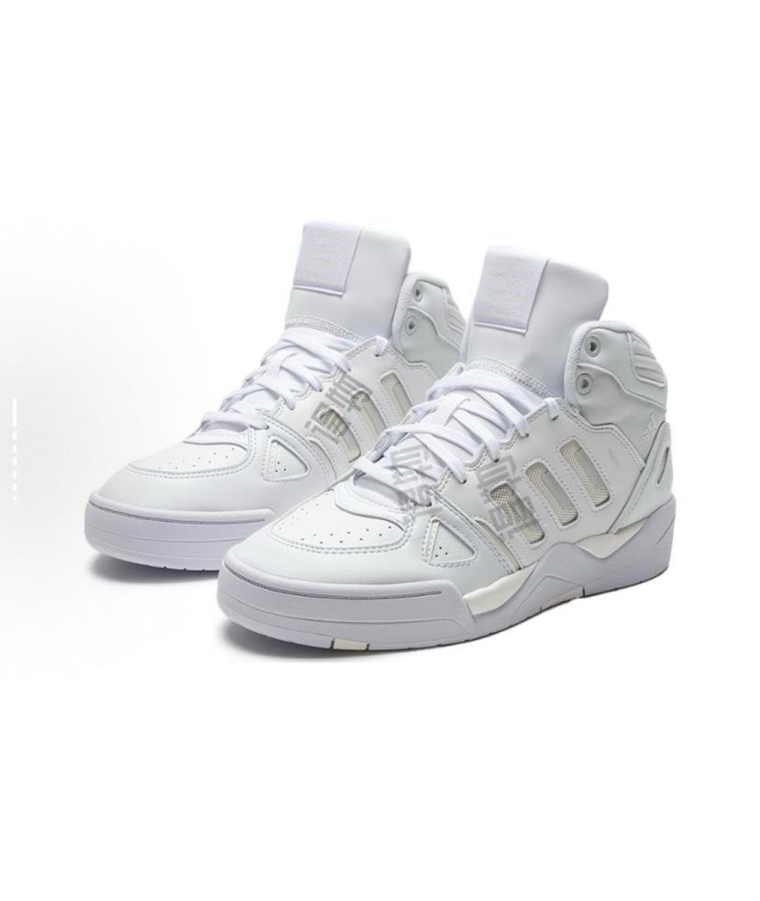 ADIDAS Белые кожаные высокие кроссовки / кеды, фото 4