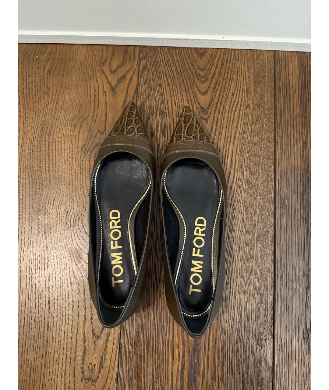 TOM FORD Коричневые кожаные балетки, фото 3