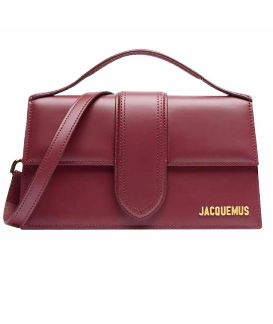JACQUEMUS Бордовая кожаная сумка через плечо, фото 1