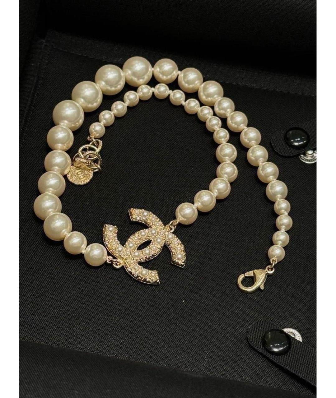 CHANEL Бежевое жемчужное колье, фото 2