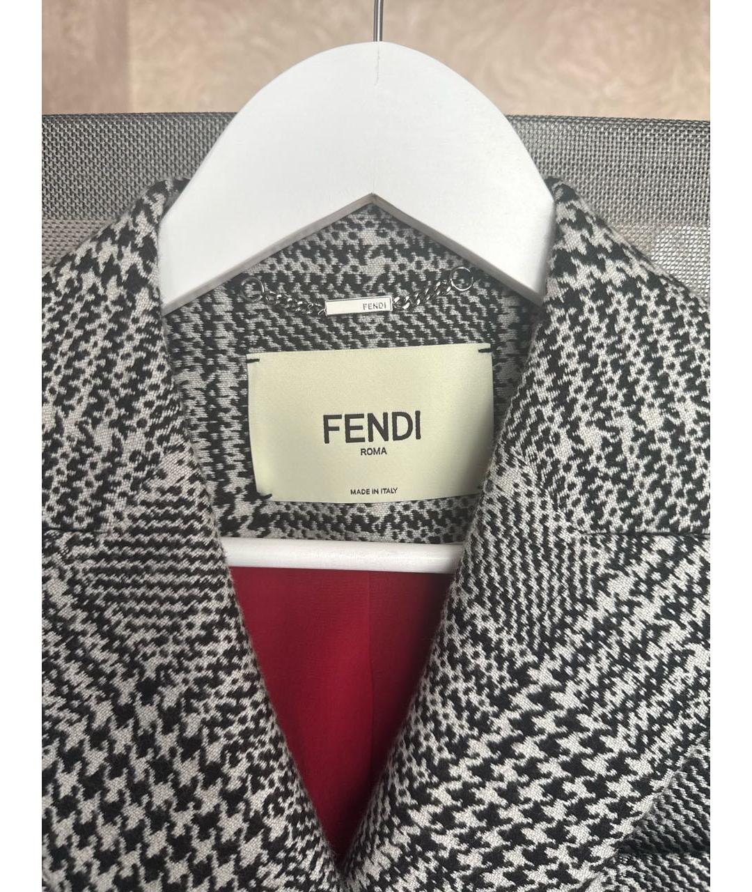 FENDI Серое шелковое пальто, фото 4