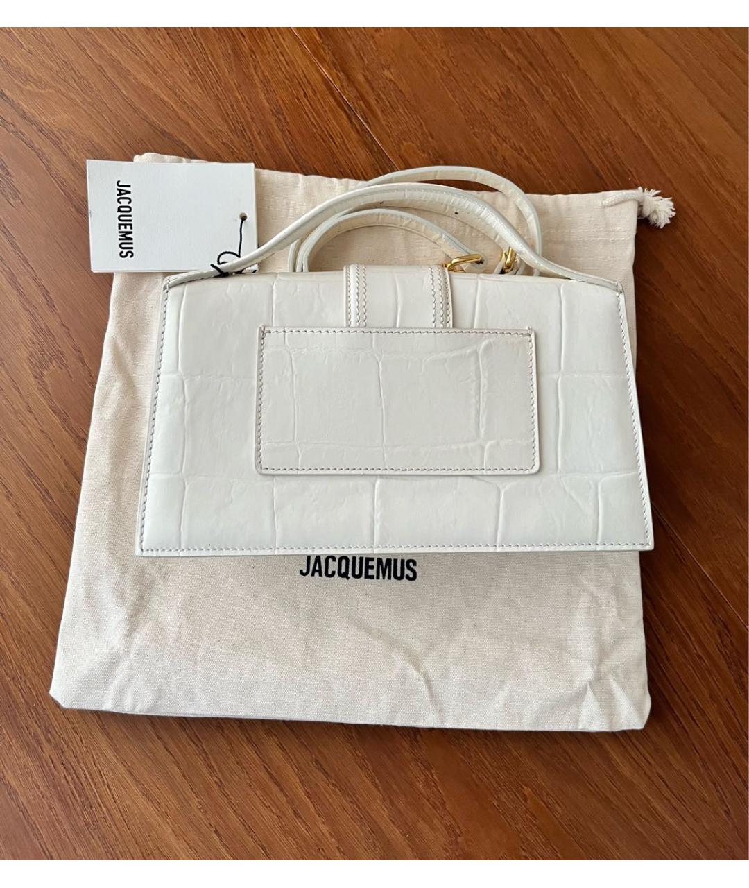 JACQUEMUS Белая кожаная сумка через плечо, фото 7