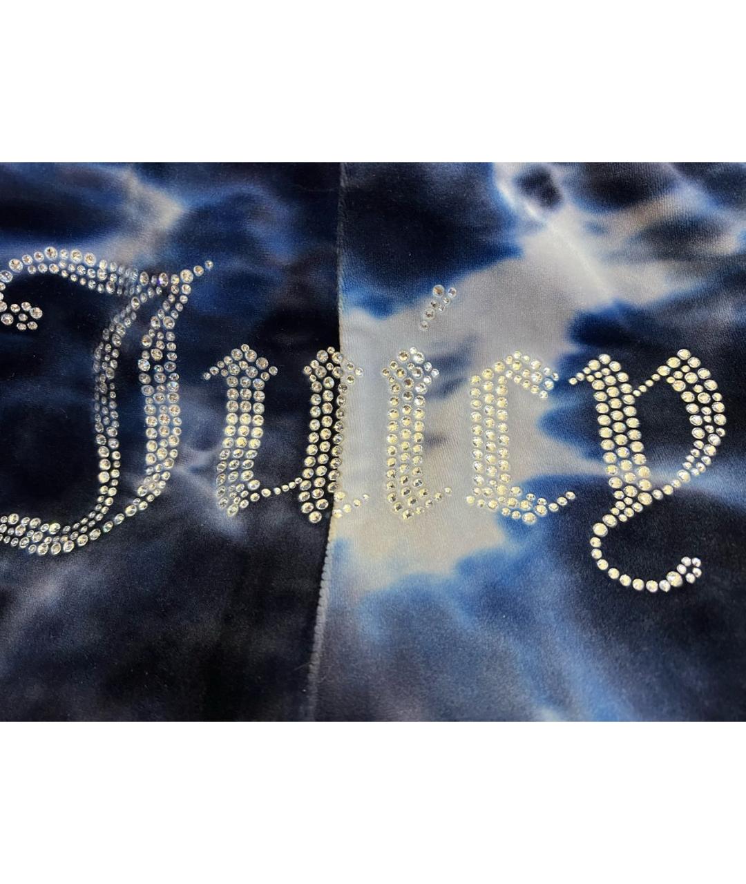 JUICY COUTURE Темно-синие велюровые спортивные брюки и шорты, фото 7